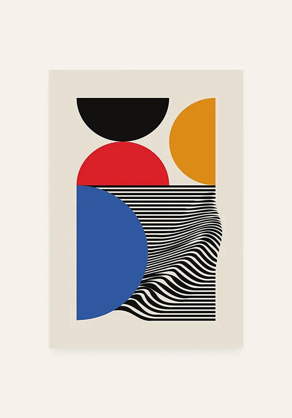 Quadro Bauhaus Linhas e Circulos