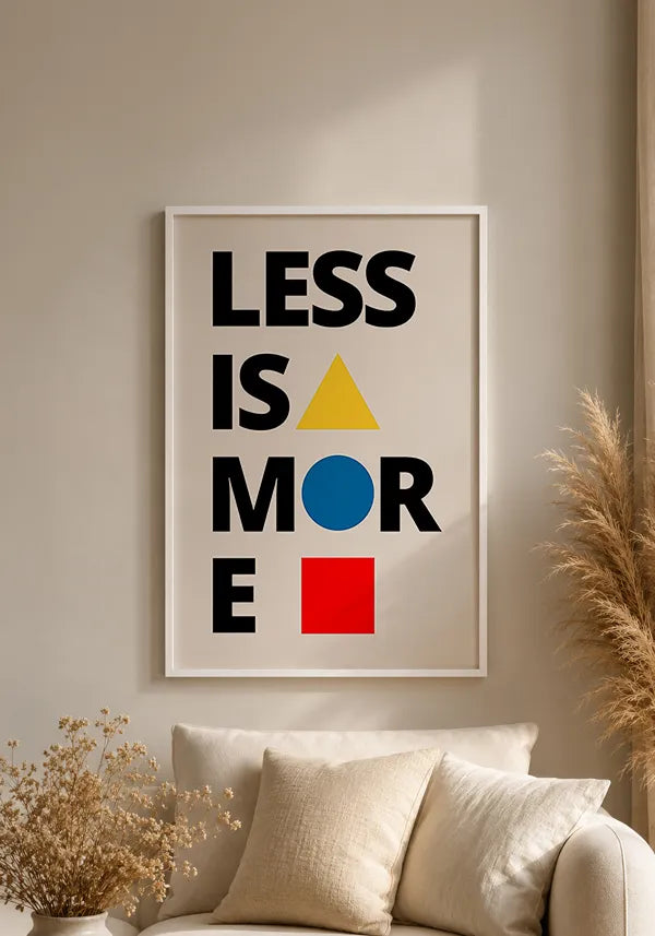 Quadro Bauhaus Less is More Branco