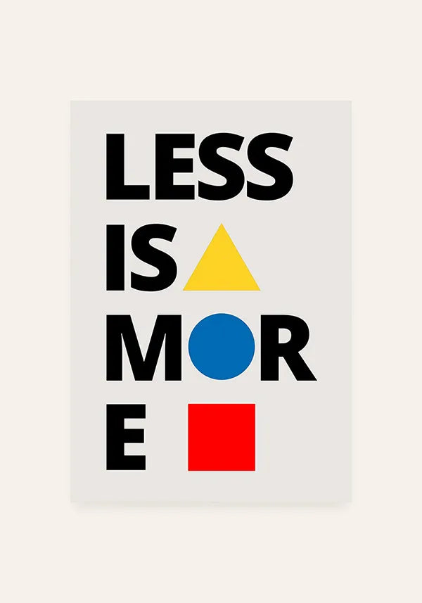 Quadro Bauhaus Less is More Branco