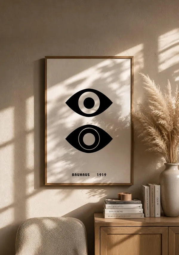Quadro Bauhaus Olhos Fundo Branco