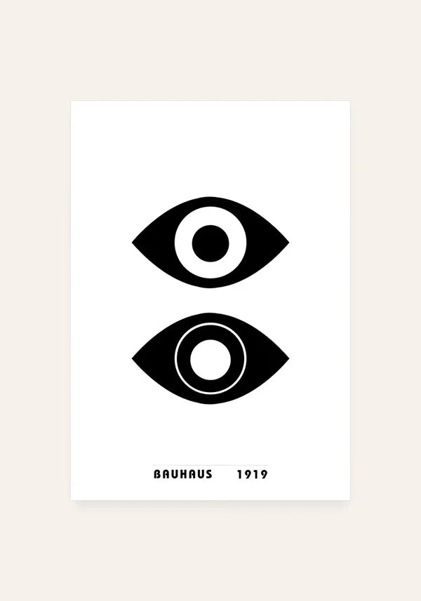 Quadro Bauhaus Olhos Fundo Branco