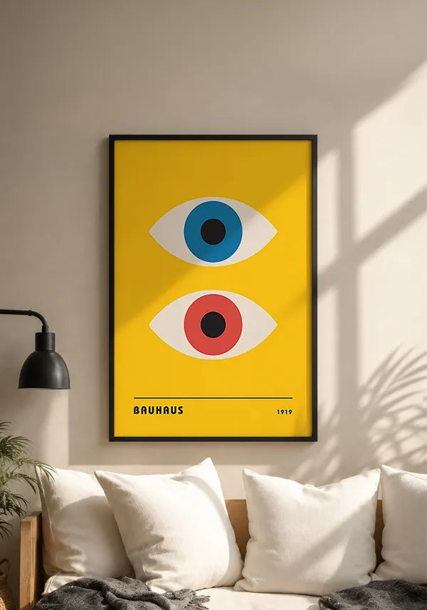 Quadro Bauhaus Olhos Amarelo
