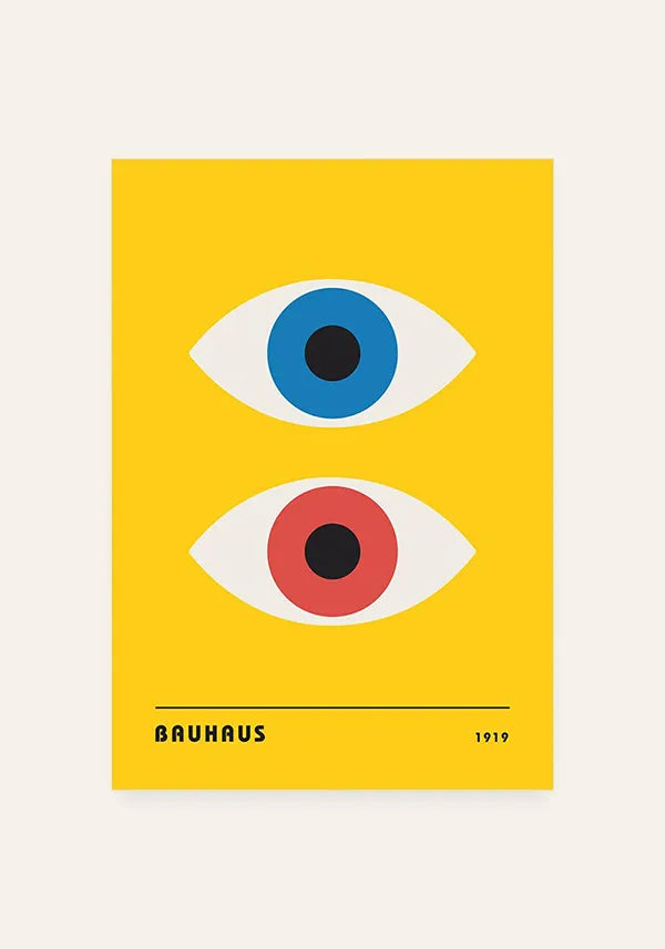 Quadro Bauhaus Olhos Amarelo