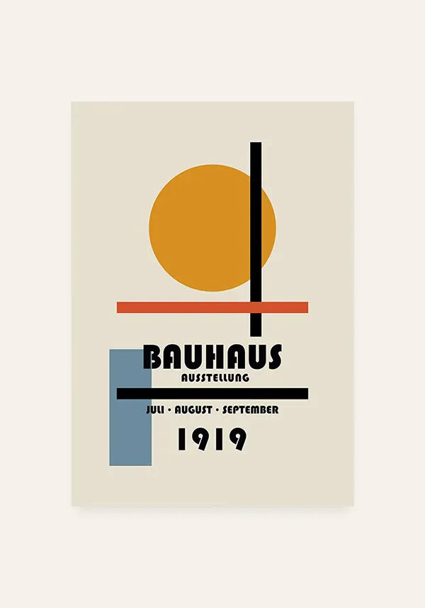 Quadro Bauhaus Círculo Amarelo Ausstellung 1919