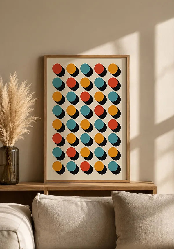 Quadro Bauhaus Circulos Coloridos