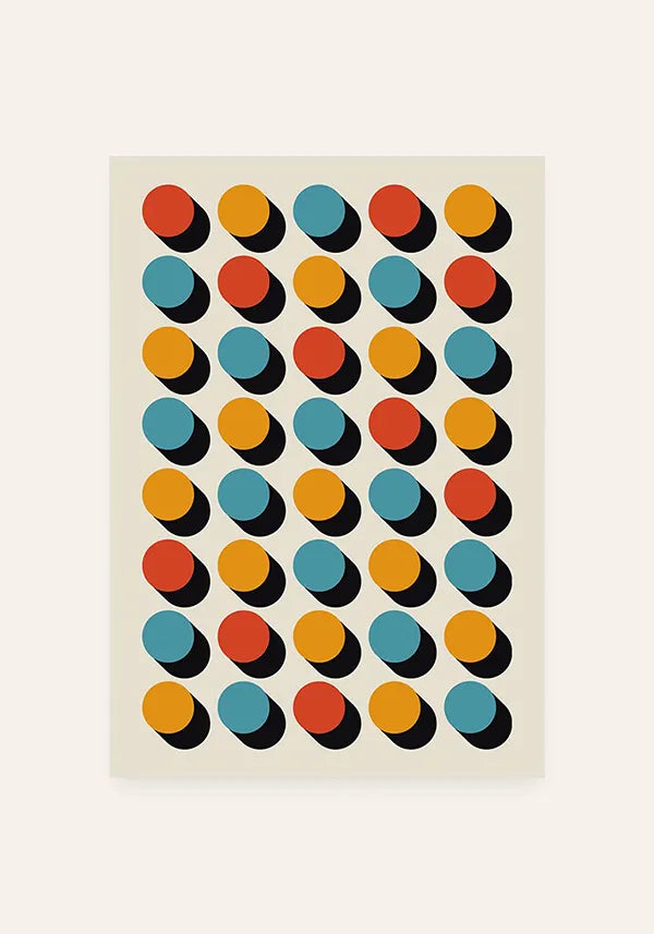 Quadro Bauhaus Circulos Coloridos