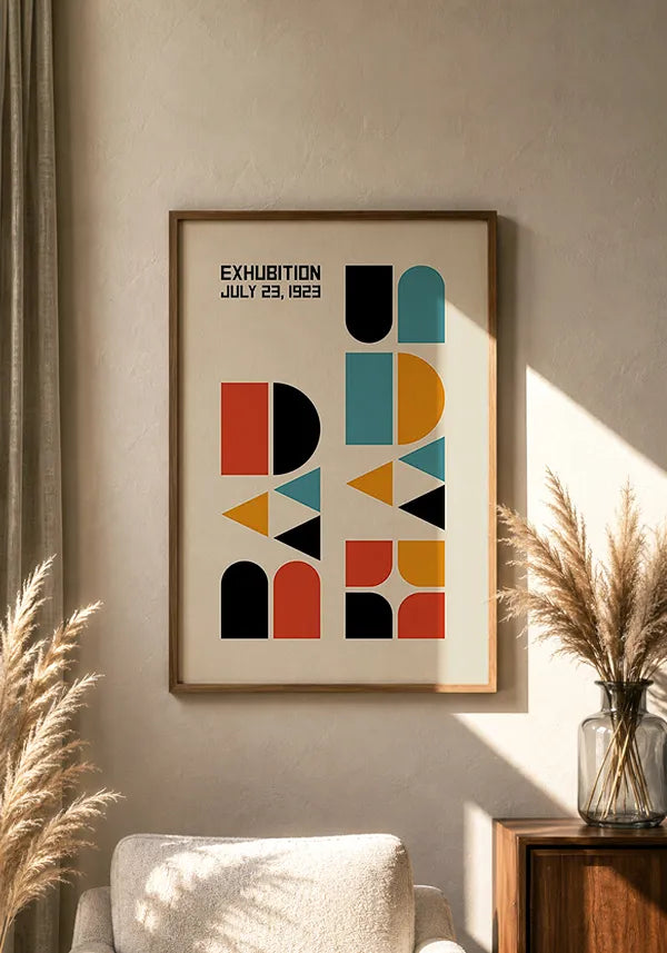 Quadro Bauhaus Tipografia Colorida