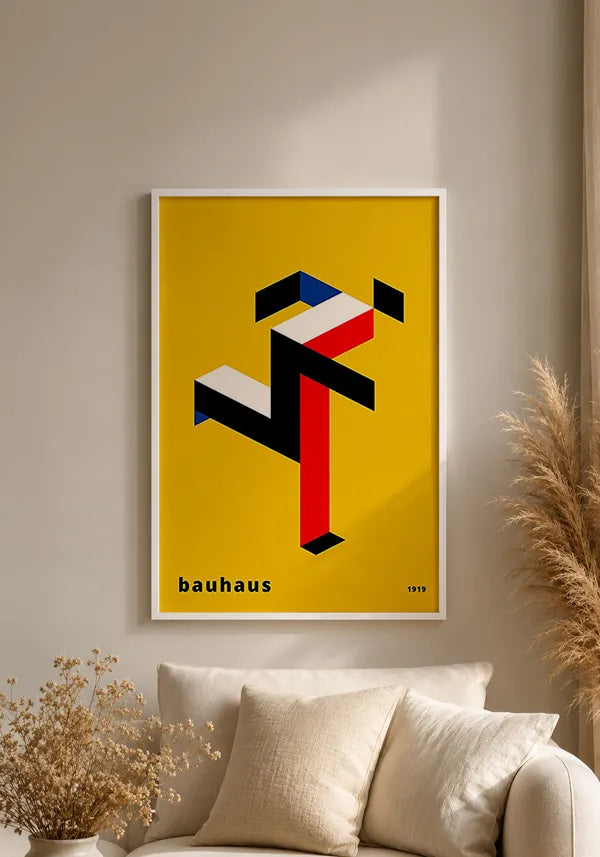 Quadro Bauhaus Running Man Yellow