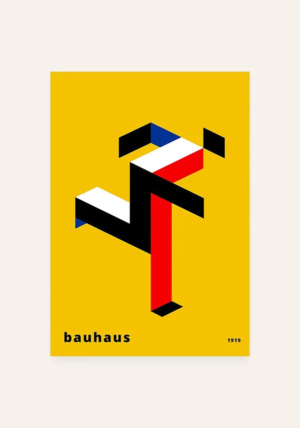 Quadro Bauhaus Running Man Yellow