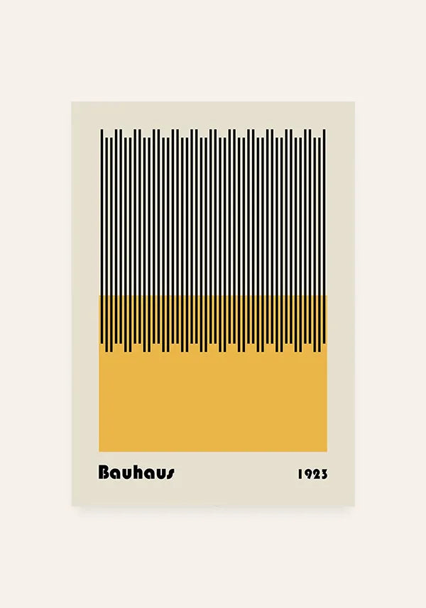 Quadro Bauhaus Retangulo Amarelo Vintage