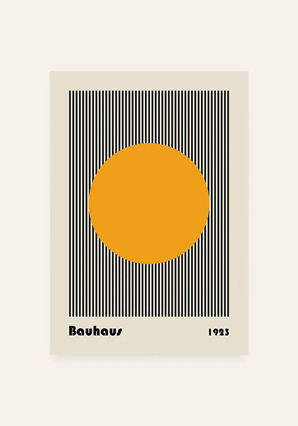 Quadro Bauhaus Circulo Amarelo Vintage
