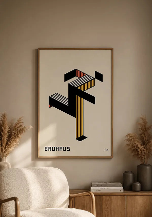 Quadro Bauhaus Running Man Colorido