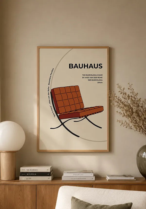 Quadro Decorativo Bauhaus Barcelona Chair Marrom I