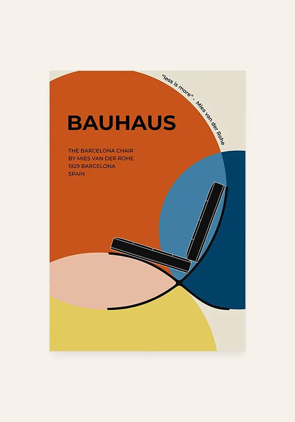 Quadro Bauhaus Barcelona Chair Exhibition Poster