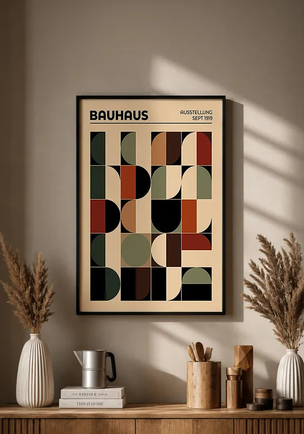 Quadro Bauhaus Formas em Terracota I