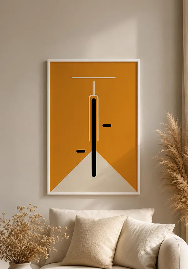 Quadro Bauhaus - Bike Minimalista Amarela