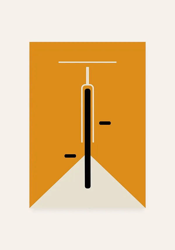 Quadro Bauhaus - Bike Minimalista Amarela