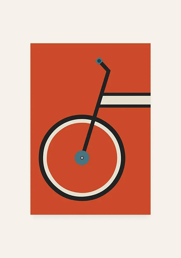 Quadro Bauhaus - Bike Minimalista Vermelha