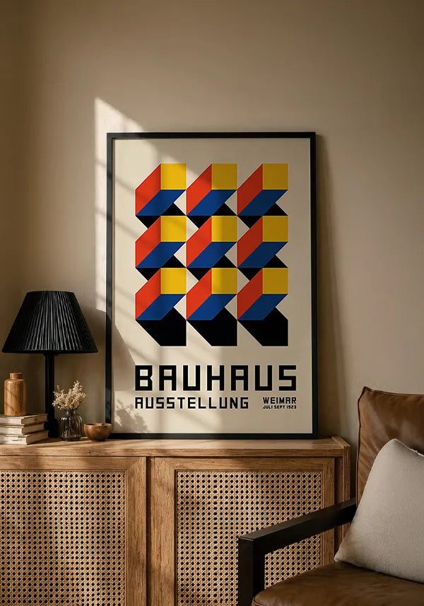 Quadro Bauhaus Cores Vintage