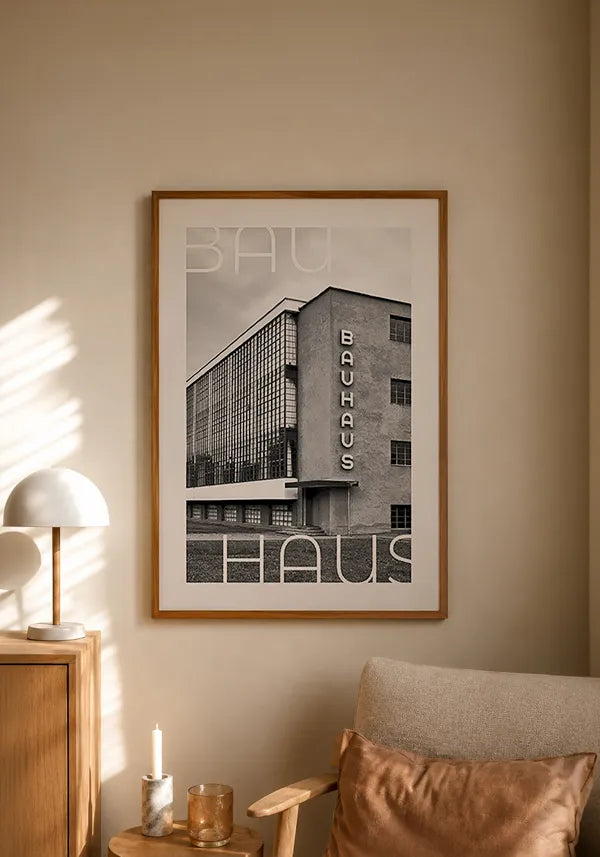Quadro Bauhaus Escola Modernista Preto e Branco