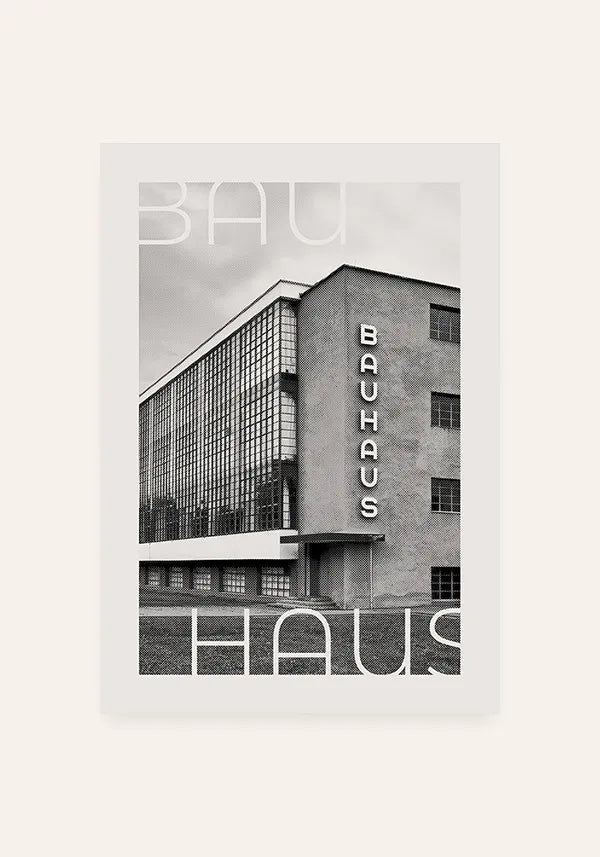 Quadro Bauhaus Escola Modernista Preto e Branco