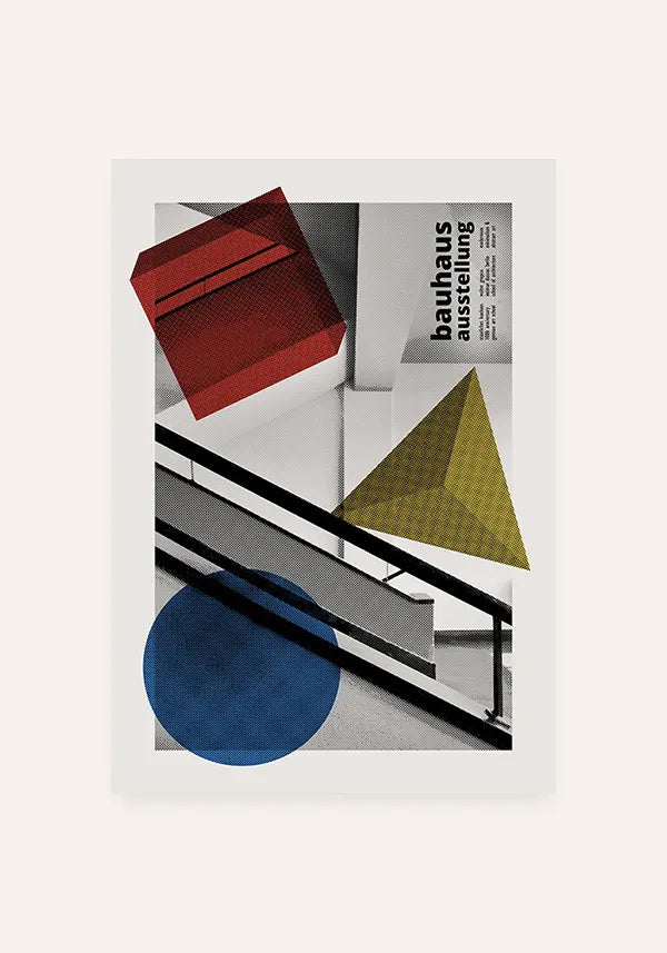 Quadro Bauhaus Escadaria e Formas