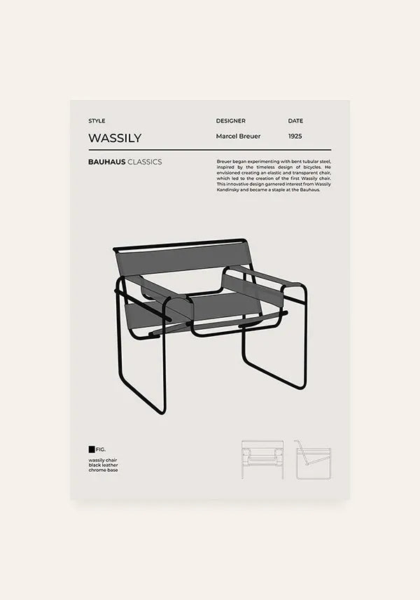 Quadro Bauhaus Cadeira Wassily Ilustração