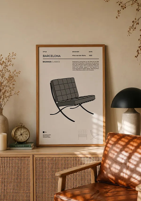 Quadro Bauhaus Cadeira Barcelona Ilustração