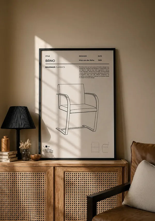 Quadro Bauhaus Cadeira BRNO Ilustração