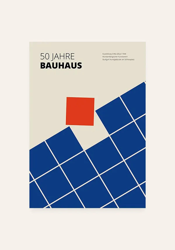 Quadro Bauhaus Blue Red Wall
