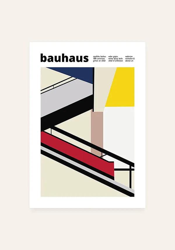 Quadro Bauhaus Escadaria Minimalista