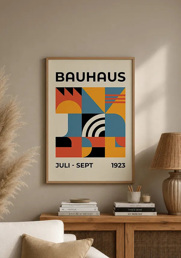 Quadro Bauhaus Abstrato Colorido 1923 I