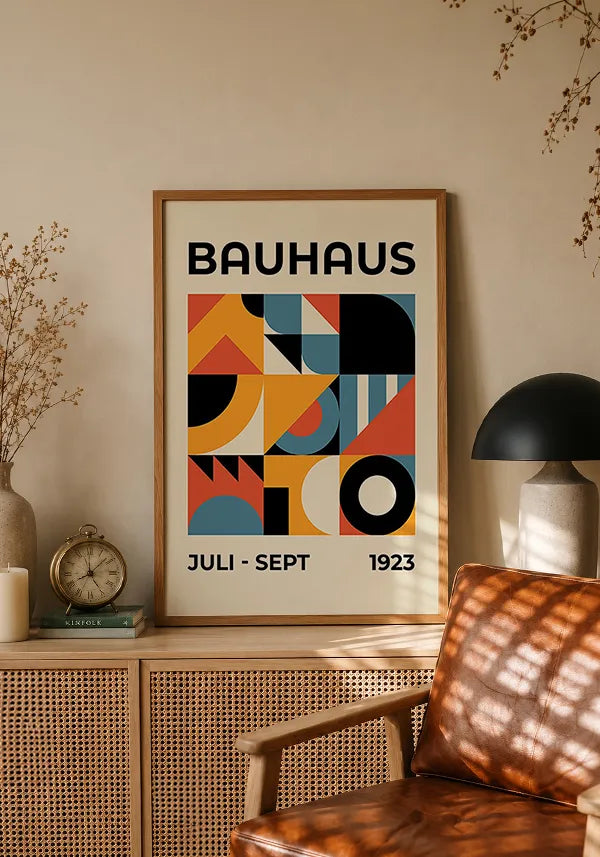 Quadro Bauhaus Abstrato Colorido 1923 III