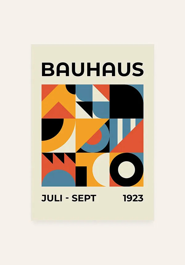 Quadro Bauhaus Abstrato Colorido 1923 III