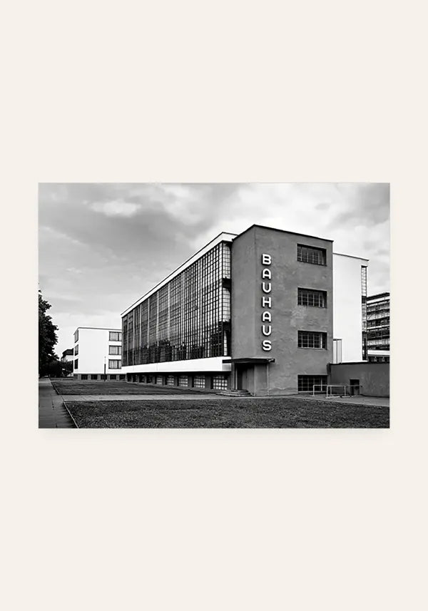 Quadro Bauhaus Escola Modernista Preto e Branco Horizontal