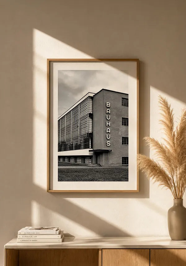 Quadro Bauhaus Fotografia Escola de Arte Preto e Branco com Borda