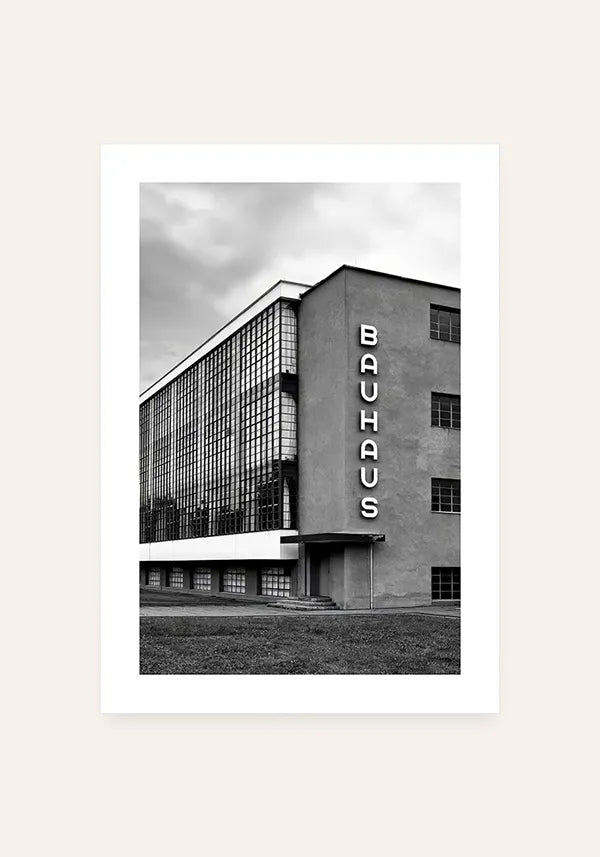 Quadro Bauhaus Fotografia Escola de Arte Preto e Branco com Borda