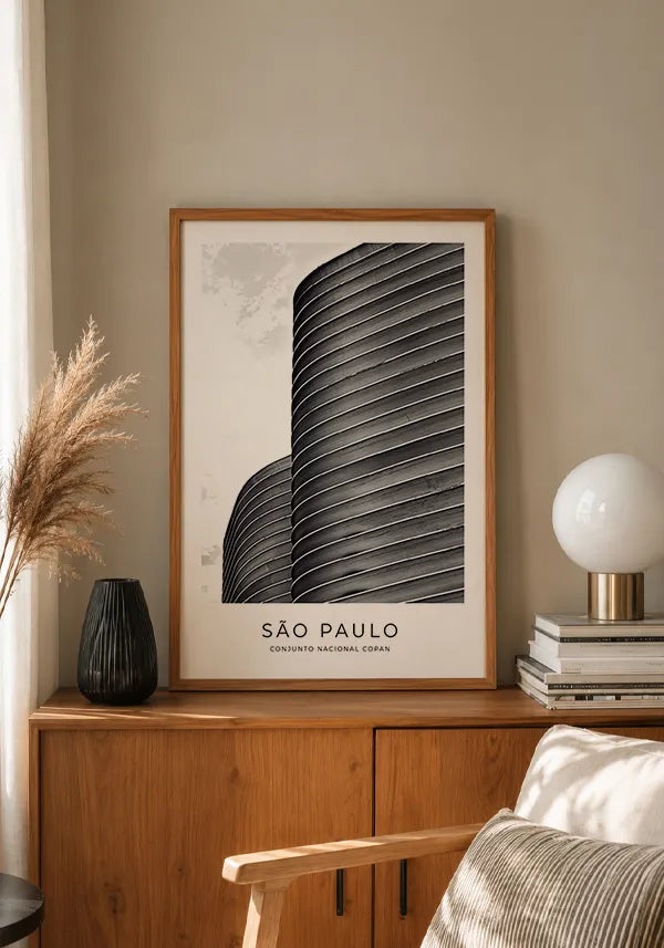 Quadro Cidade de São Paulo Copan Preto e Branco