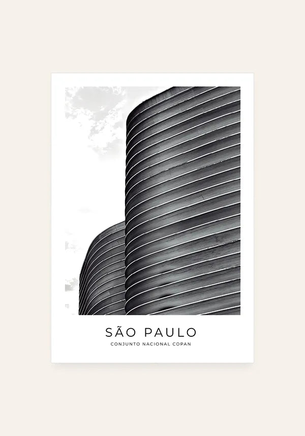 Quadro Cidade de São Paulo Copan Preto e Branco