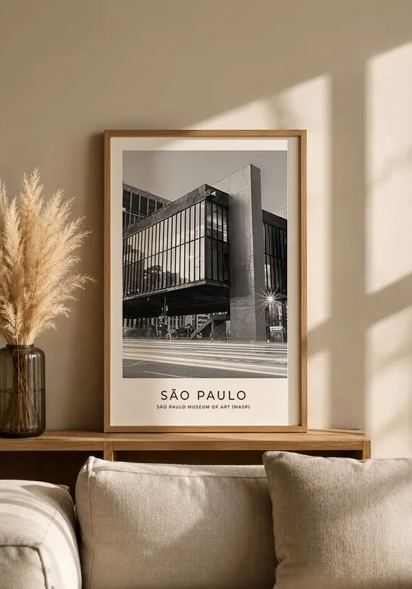Quadro Cidade de São Paulo MASP Preto e Branco