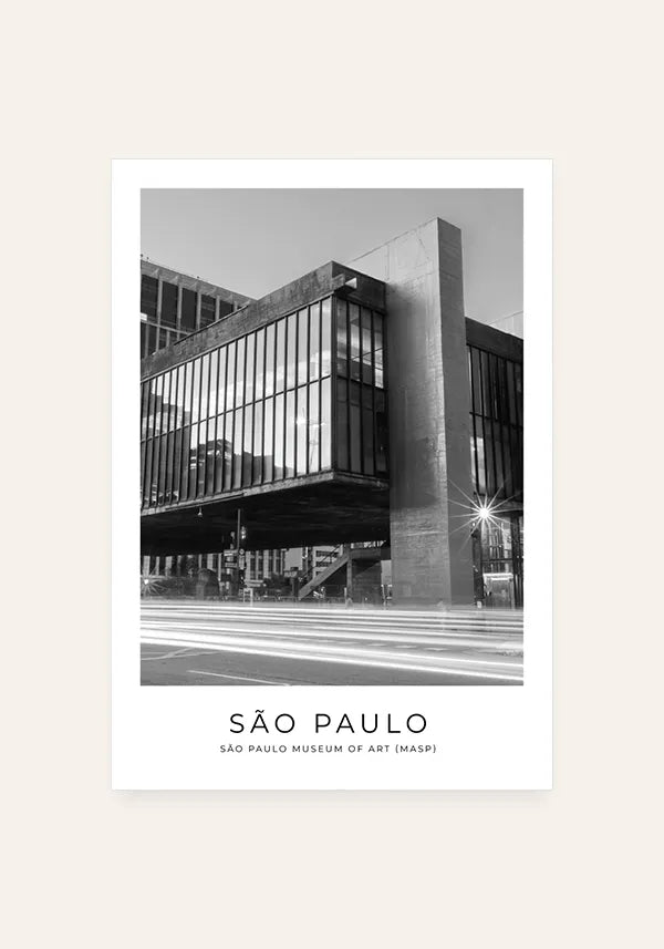 Quadro Cidade de São Paulo MASP Preto e Branco