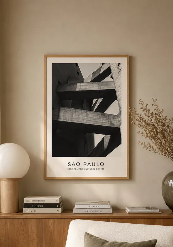 Quadro São Paulo Sesc Pompéia Preto e Branco