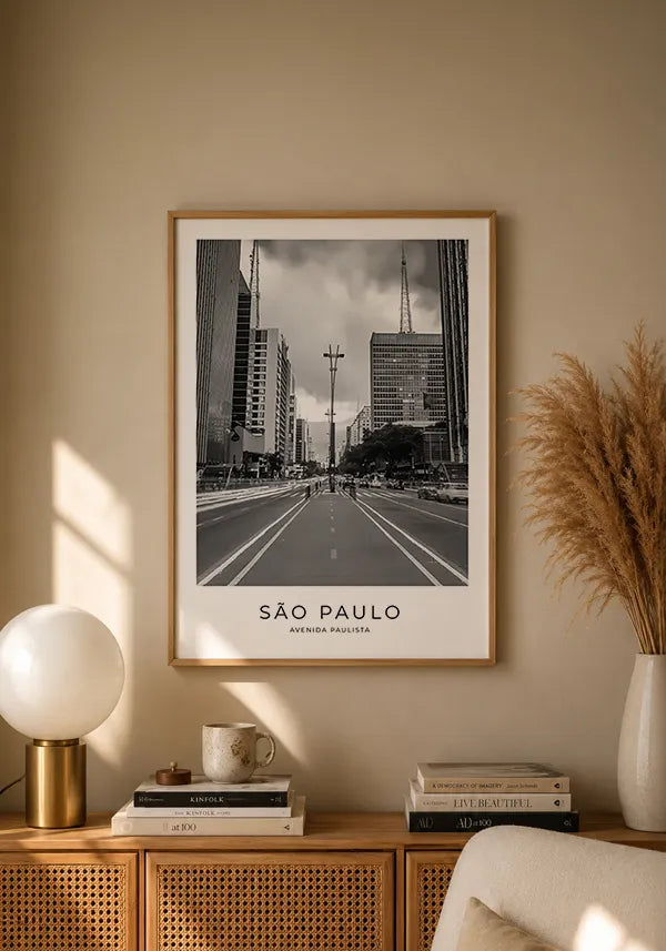 Quadro Avenida Paulista Preto e Branco