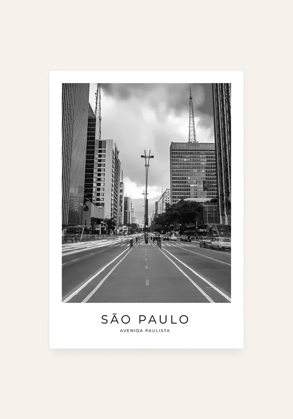 Quadro Avenida Paulista Preto e Branco