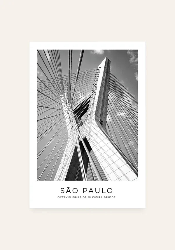 Quadro Ponte Estaiada em Preto e Branco