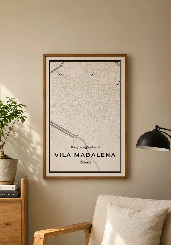 Quadro Mapa da Vila Madalena - Bairros de São Paulo
