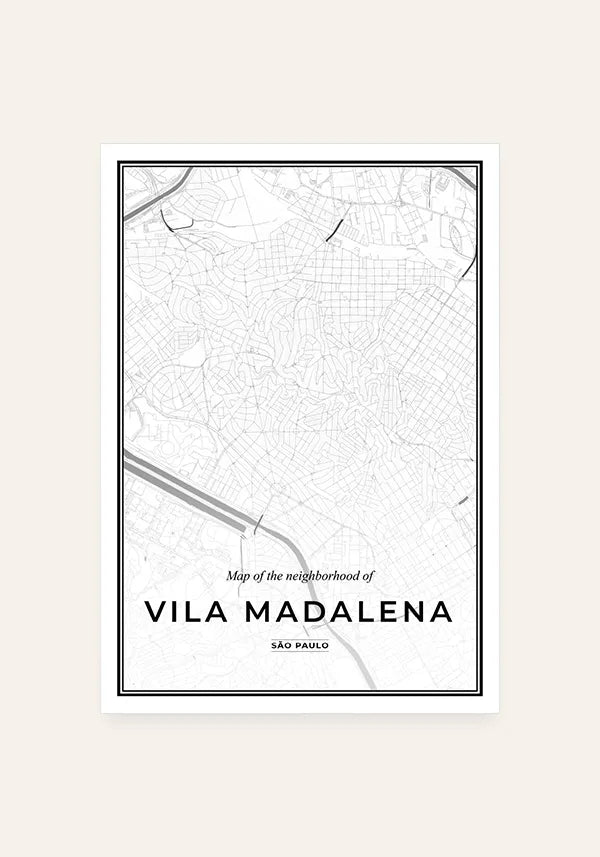 Quadro Mapa da Vila Madalena - Bairros de São Paulo