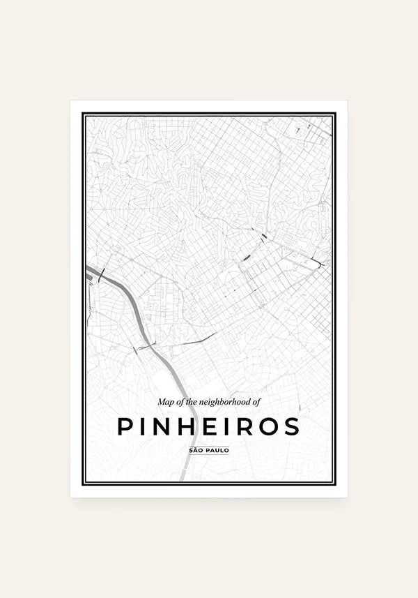Quadro Mapa de Pinheiros - Bairros de São Paulo