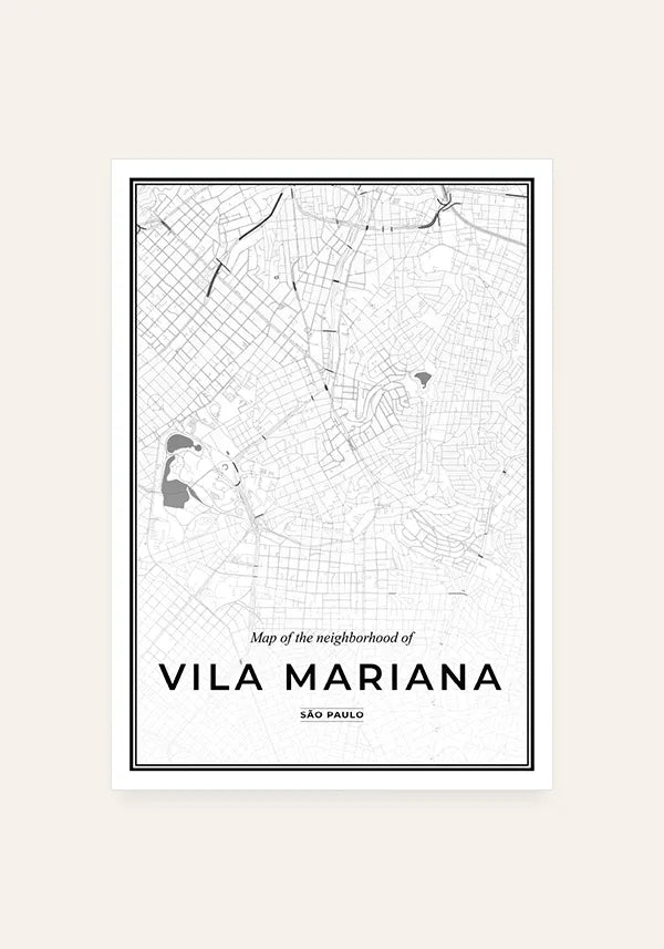 Quadro Mapa da Vila Mariana - Bairros de São Paulo