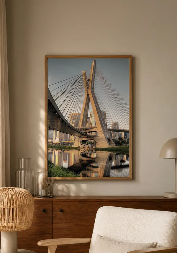 Quadro São Paulo Ponte Estaiada Reflexo